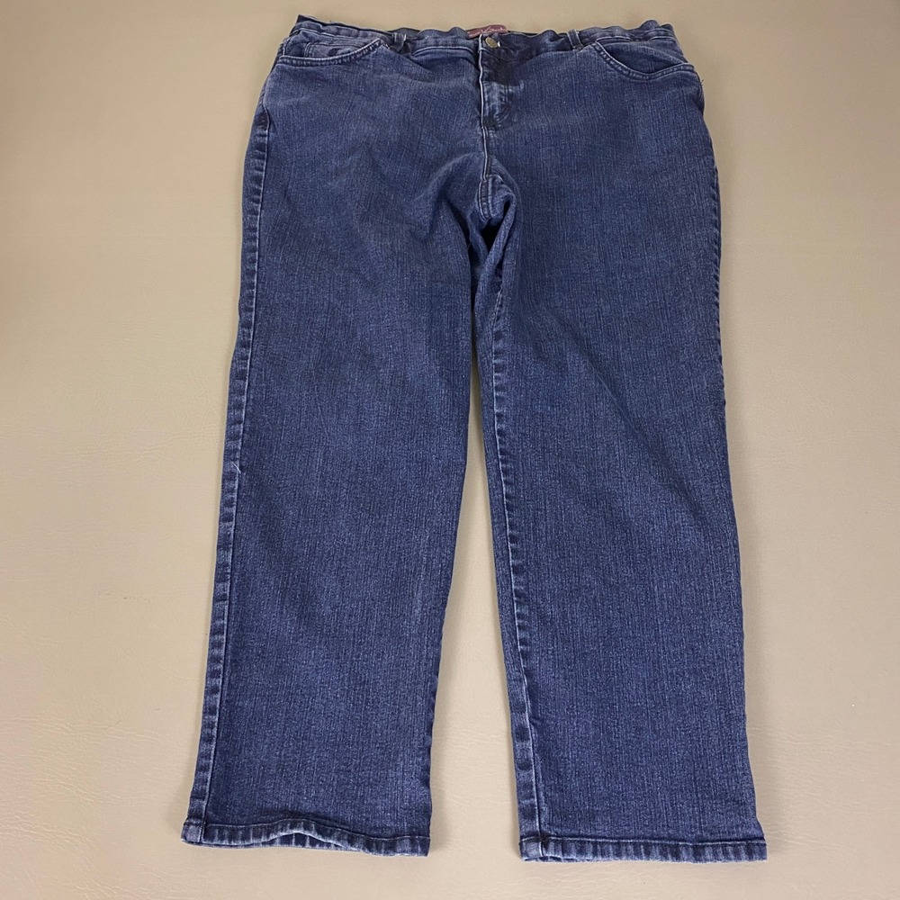 Gloria Vanderbilt Amanda Jeans Women's Size 18W Short Blue Dark Wash High Rise